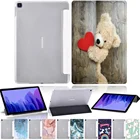 Чехол для планшета Samsung Galaxy Tab A 10,1, T510, T515Tab A7 10,4, T500, T505, новый кожаный чехол-подставка с рисунком и тройным сложением