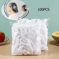 100pcs disposable shower cap elastic mesh shape non woven bath hat for eyelash extension clear waterproof hair hat shower cap