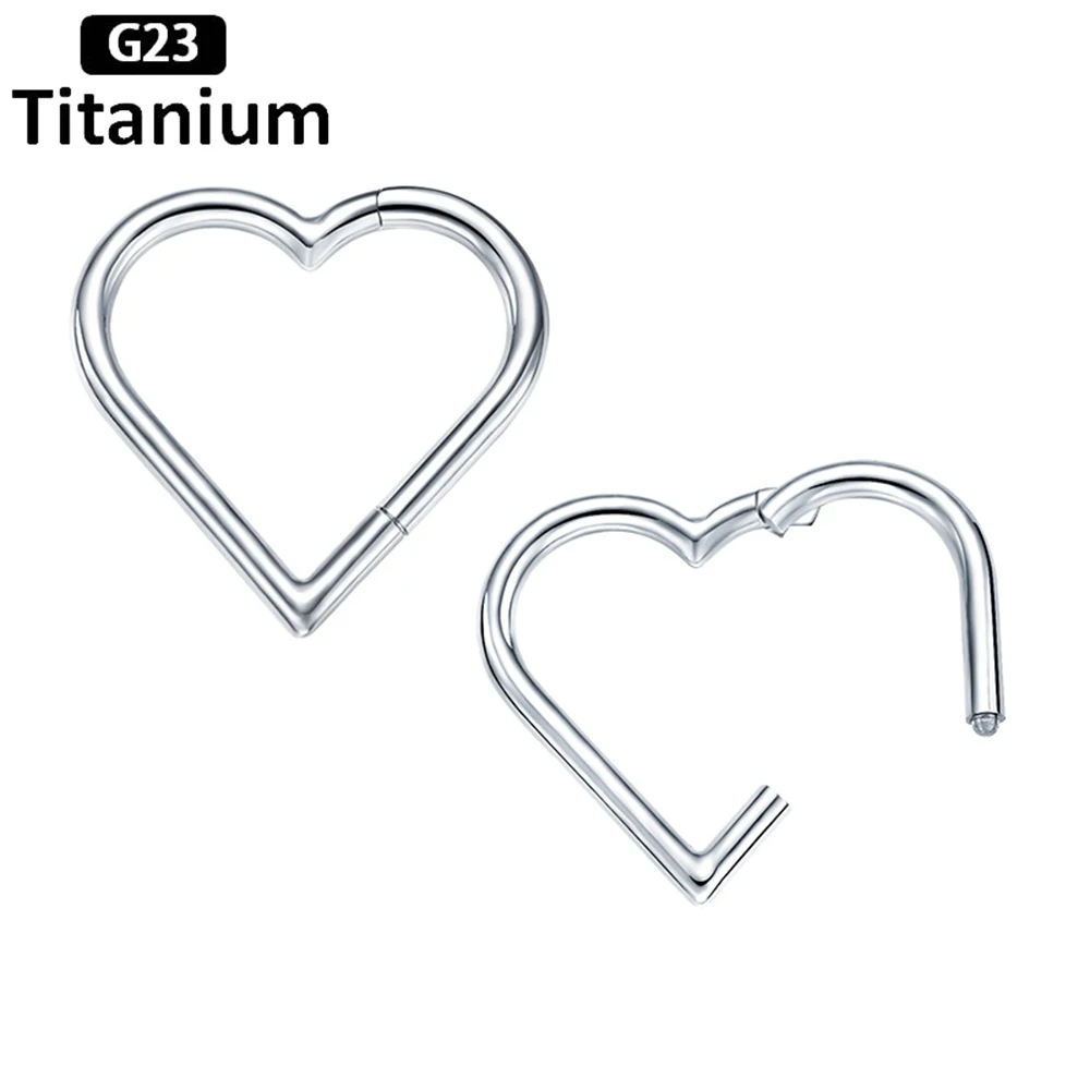 

G23 Titanium Heart Nose Ring Personality Body Piercing Jewelry Nose Ring Seamless Earring Birthday Gift Fashion Jewelry