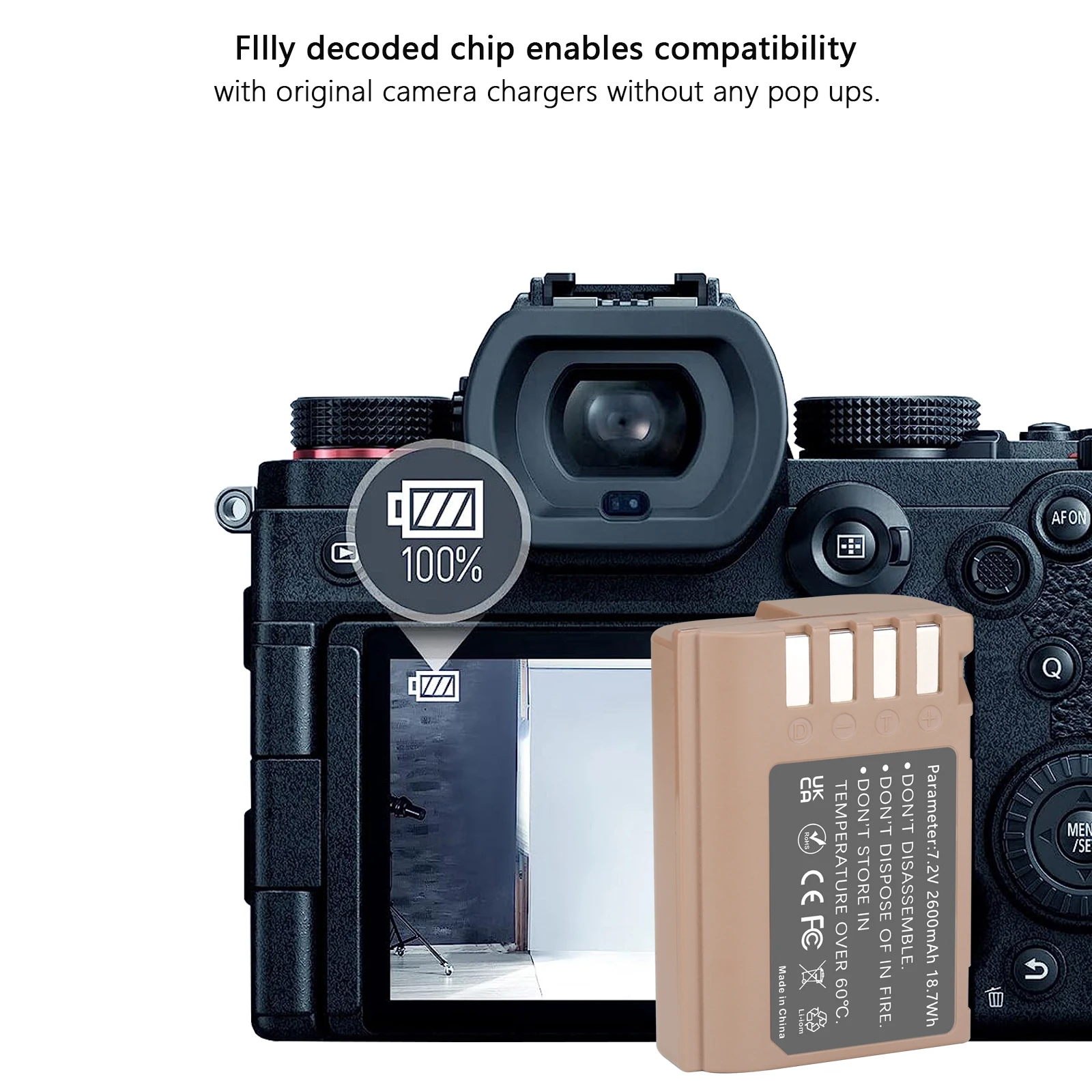 Фото Аккумулятор DMW-BLK22 с USB-C портом для зарядки для Panasonic LUMIX DC-S5, DC-S5K, S5, GH5, GH6, G9, GH5S, DC-S5KK №4