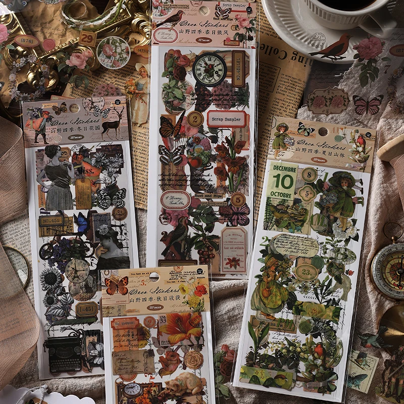 

Journamm 3pcs/pack PET Craft Stickers DIY Scrapbooking Decor Journaling Supplies Collage Album Art Waterproof Sticker Stationery