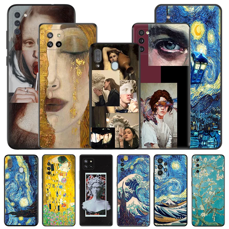 

Силиконовые черные чехлы для телефонов Samsung Galaxy A54 5G A04 A03 A34 A01 A02 A50 A70 A40 A30 A20 S A10 E