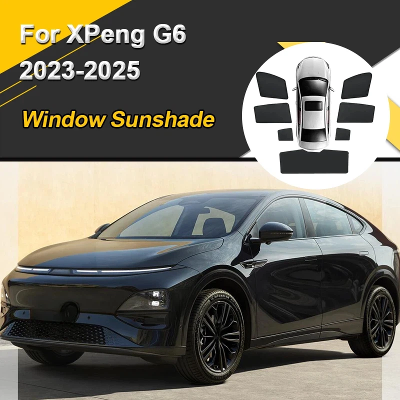Фото Солнцезащитные шторки для XPeng G6 2023 2024 2025: магнитные, теплоизоляционные, для окон, автомобильные аксессуары №1