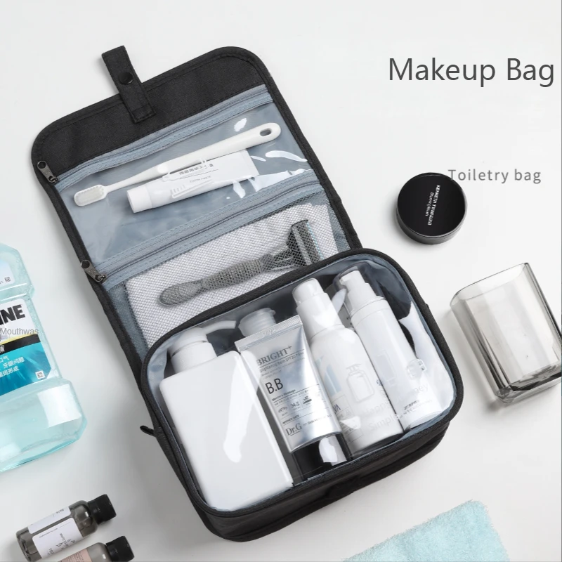 

High Quality Travel Makeup Bags Women Waterproof Cosmetic Bag Toiletries Organizer Hanging Dry And Wet Separation Storage Bag