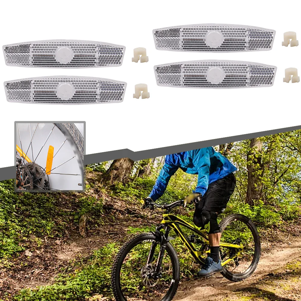 

4pcs Bicycle Reflective Spokes Mountain Bike Steel Rim Reflective Strip Night Riding Equipment Bike Accessories