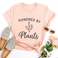 powered by plants graphic tee plus fashion vegan woman tshirts eat plants be kind clothes 2022 vintage streetwear tees xl