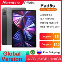 free shipping nenmone pad5s 4g lte tablet android 10 0 10 1 fhd display helio p60 2 in 1 tablet with keyboard 9 hours life