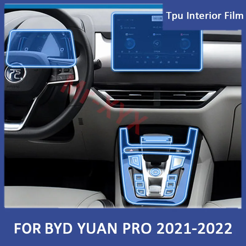 

TPU Gearbox Panel Dashboard Protective Sticker Interior Anti-Scratch Car protect Film For BYD S1 EV YUAN Pro EV 2021 2022