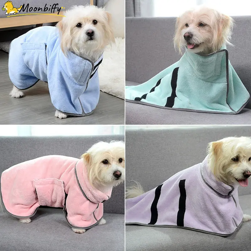 Dog Bathrobe Pet Dog Bath Towel For Dogs Cats Microfiber Absorbent Pet Drying Towel Pet Supplie