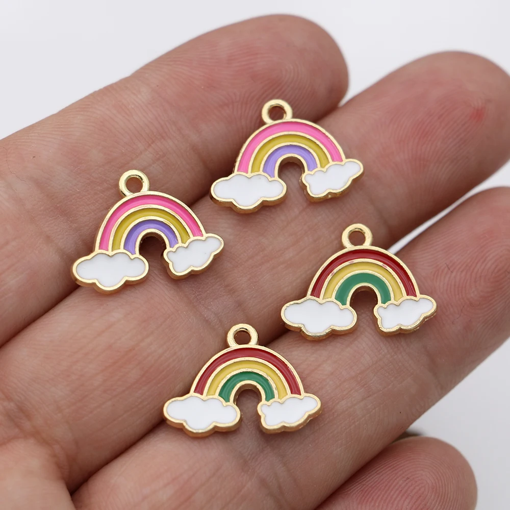 

5Pcs Gold Plated Enamel Rainbow Charms Pendant for Jewelry Making Earrings Bracelet Necklace Accessories DIY Findings