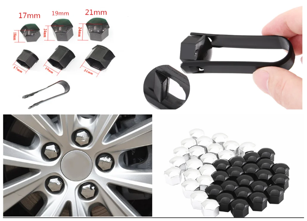 

20Pcs car wheel nut cap screw housing decoration 17mm 19mm 21mm for