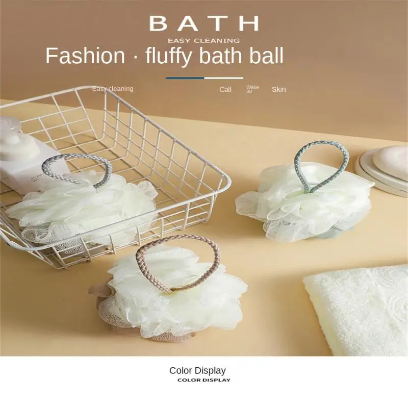 

2023 Plain Large Two-color Bath Ball Cotton Rope Bubble Net Bath Scrub Soft Bath Flower Scrub 30g 50g