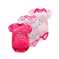 3 pack newborn 0 12m baby girl boy bodysuits clothes summer jumpsuits short sleeved playsuits cotton romper sleepwear outfits