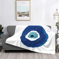 watercolor evil eye nazar painting blankets breathable soft flannel sprint hamsa lucky charm throw blanket for sofa home bedroom