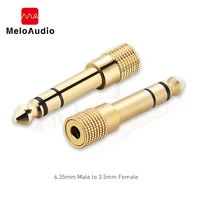 meloaudio 2 pack 6 35mm to 3 5mm stereo audio jack adapter 14 inch male to 18 inch female for headphone guitar digital piano
