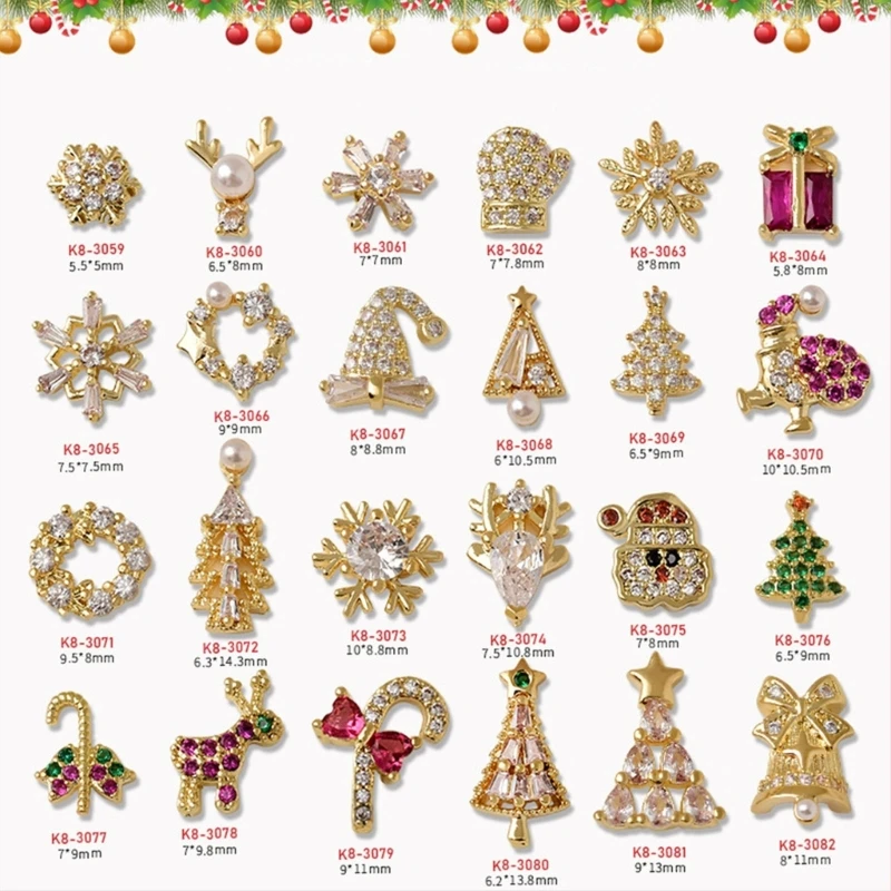 

3D Nail Art Rhinestones Christmas Nail Art Decor Nail Jewelry for Nail Designs Drop Shipping