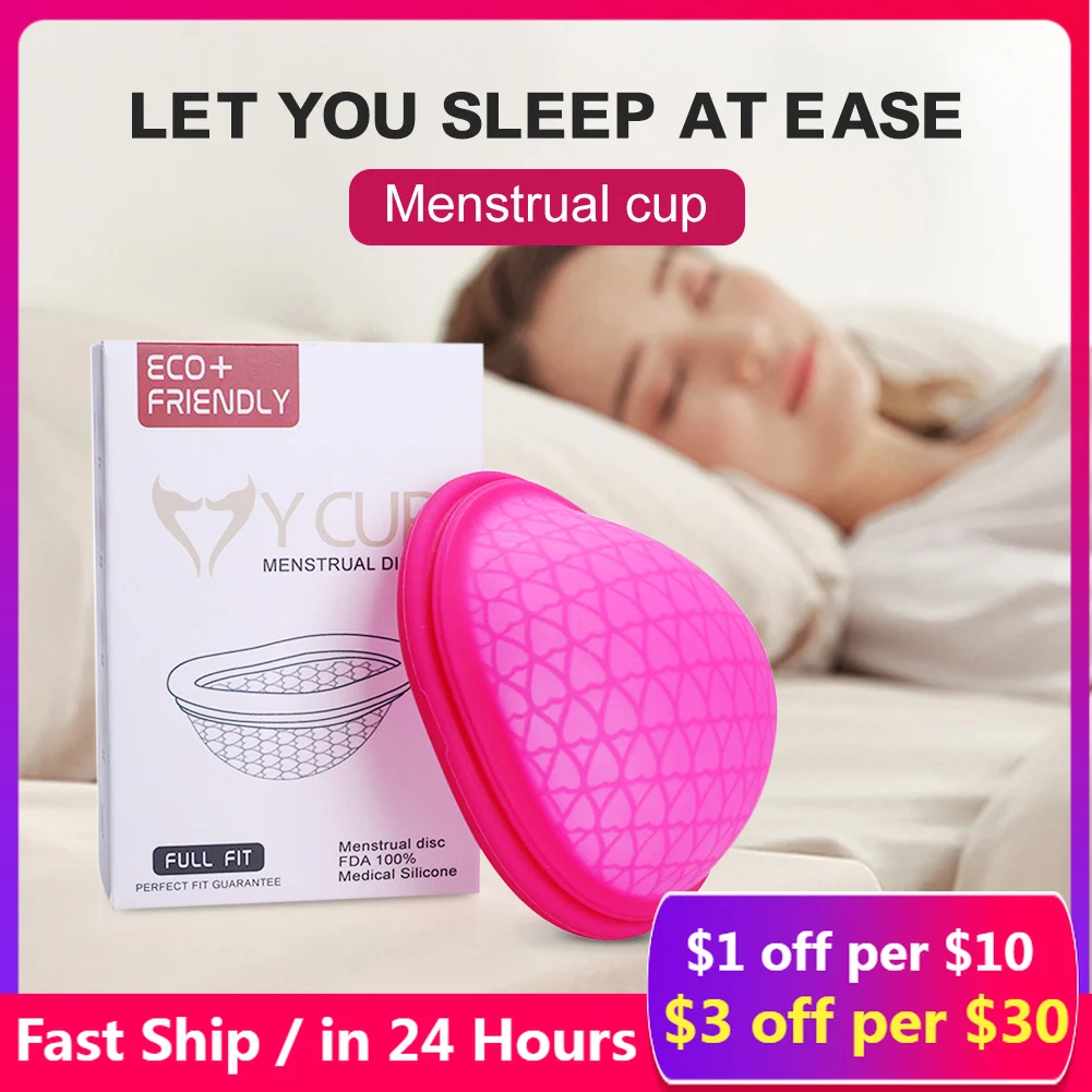 

Menstrual Reusable Disc Flat-fit Design Menstrual Cup Extra-Thin Sterilizing Silicone Menstrual Disk Tampon/Pad Alternative drop