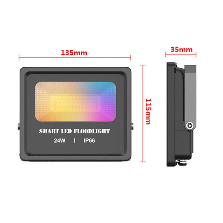 Уличные светодиодные прожекторы с регулируемой яркостью 24 Вт Bluetooth RGBCW IP66