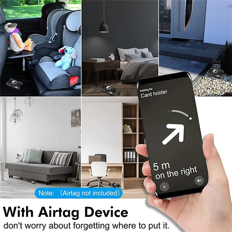 New Rfid Card Holder Men Women Airtag Thin Wallet Money Bag Metal Purse Slim for Apple Tracker Air Tag 2023 Carbon Fiber Case