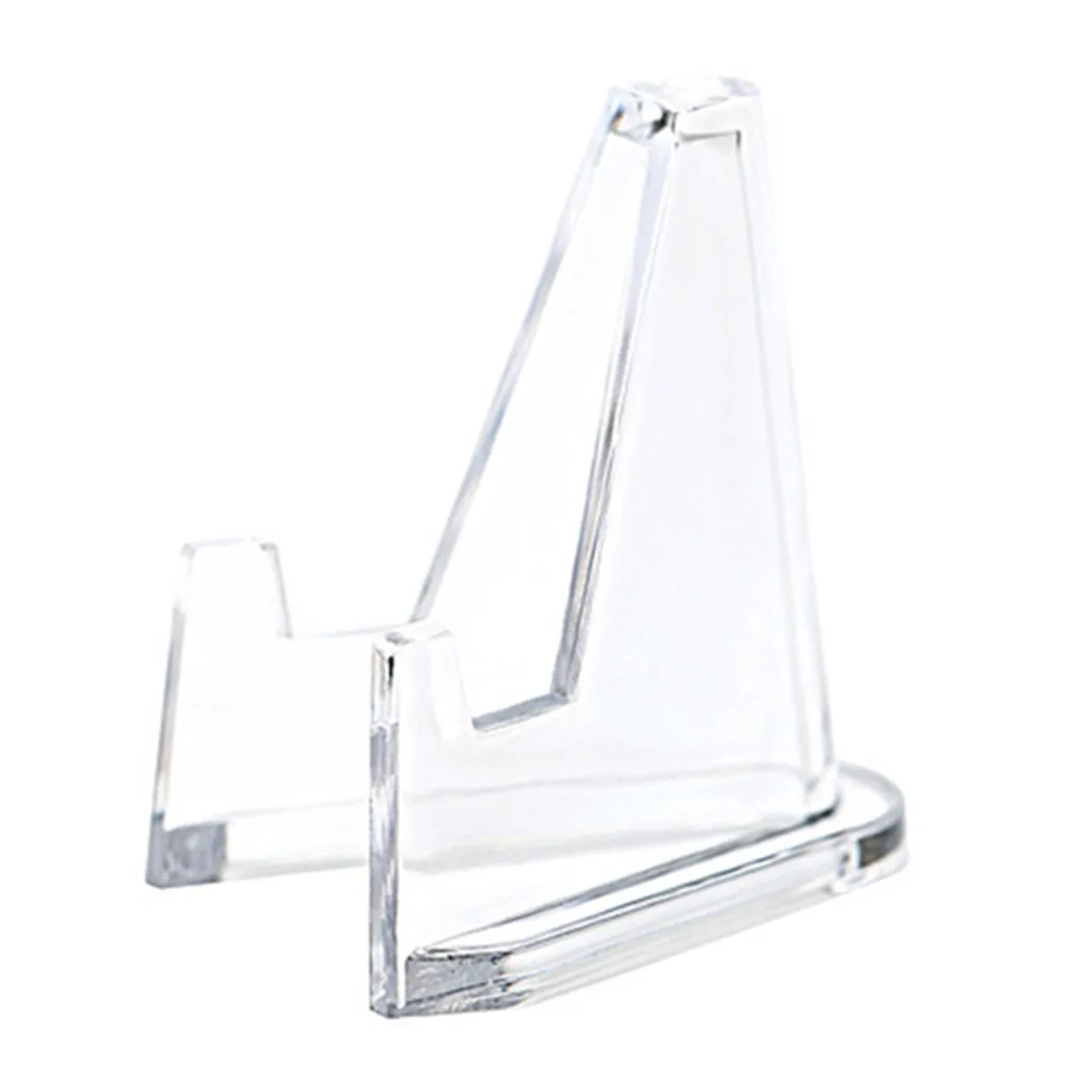

20Pcs Plastic Triangle Display Stand Transparent Commemorative Coin Display Stand Business Card Medal Triangle Stand Easel