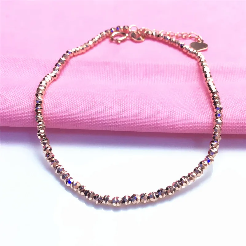 

585 Purple Gold Plated 14K Rose Gold New Ball Beads Adjustable Bracelets for Women Classic Charm Wedding Party Gift