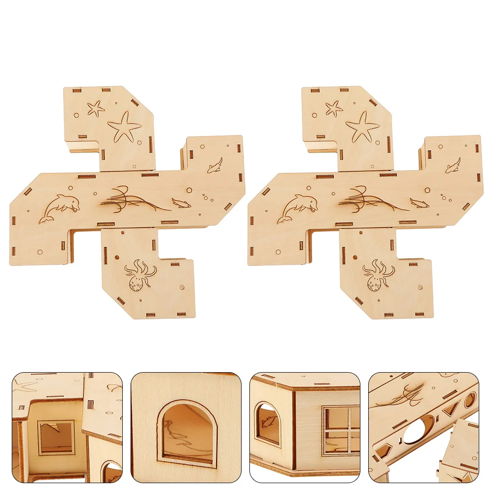 

2pcs Natural Hamster Hamster Exercising Hamster Tunnel Maze for Home Shop Hamster