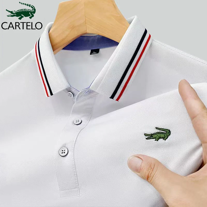 

CARTELO Men's T-Shirts Summer Men PoLo Shirt Relaxed Fashion Gentleman Lapel Embroidery Short Sleeve Sports Casual T-Shirt