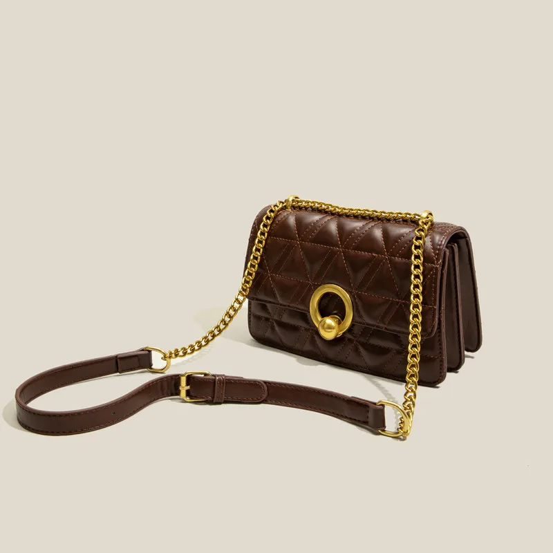 Elmsk 2022 Fashion high-grade chain bag texture Messenger Bag Fashion Shoulder Bag French Vintage Women's bag