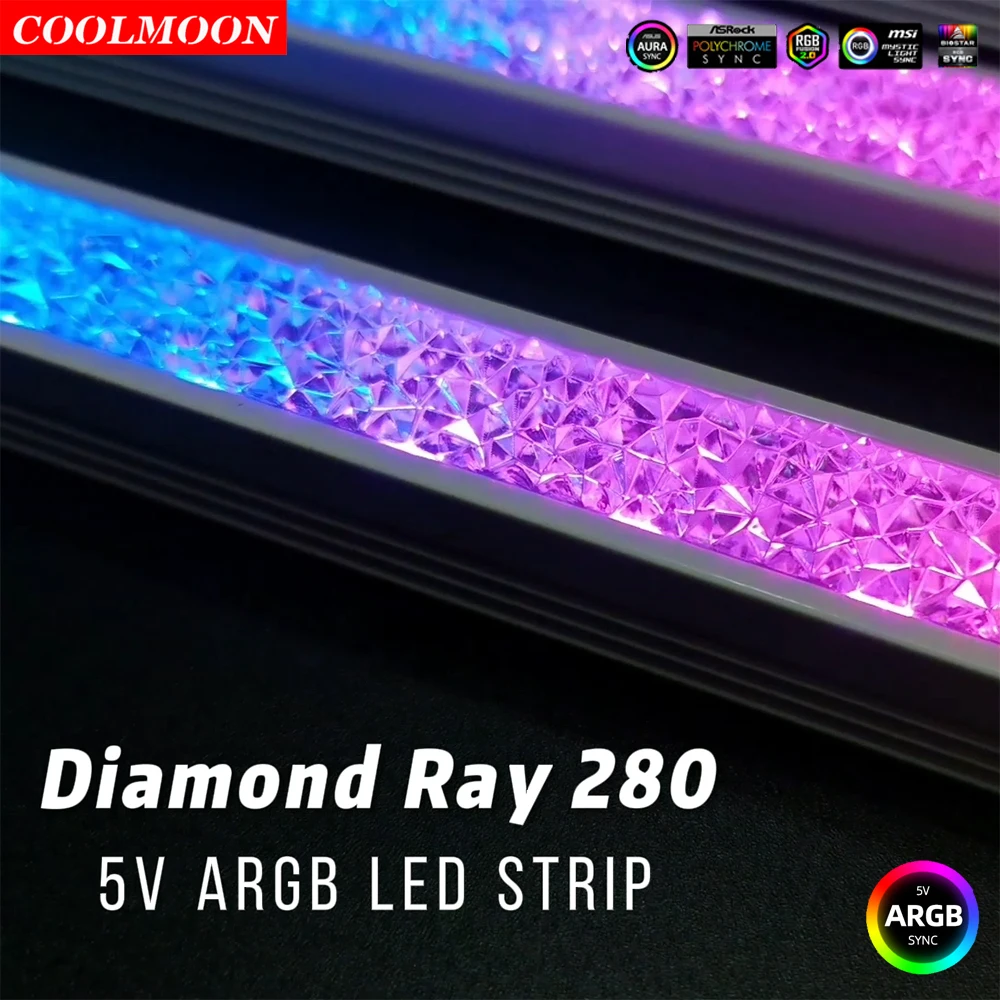 

Coolmoon, бриллиантовый стиль, RGB Светодиодная лента, компьютер, телефон 5 В, 3 контакта, светодиодная лампа, аксессуары для создания атмосферы