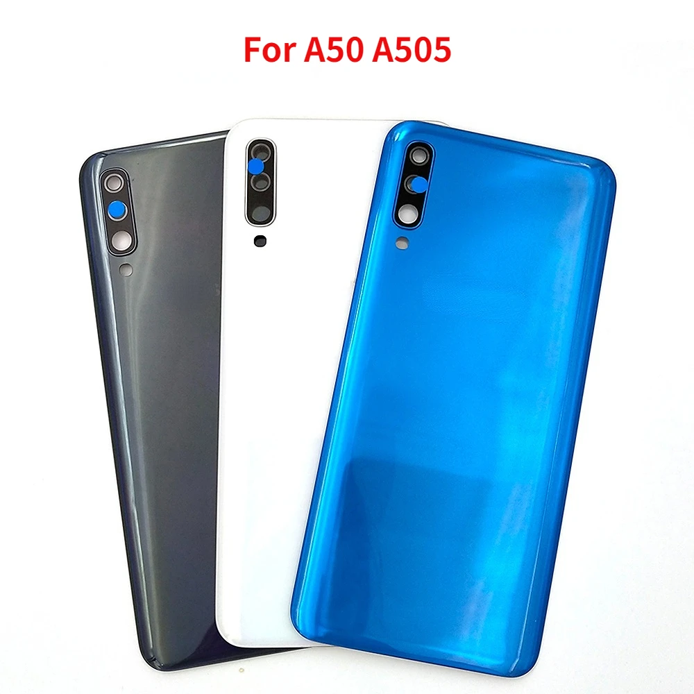 

For Samsung Galaxy A50 A505 A505F A505DS Back Battery Cover Rear Door Housing Case Replacement Parts with Camera Lens+Adhsive