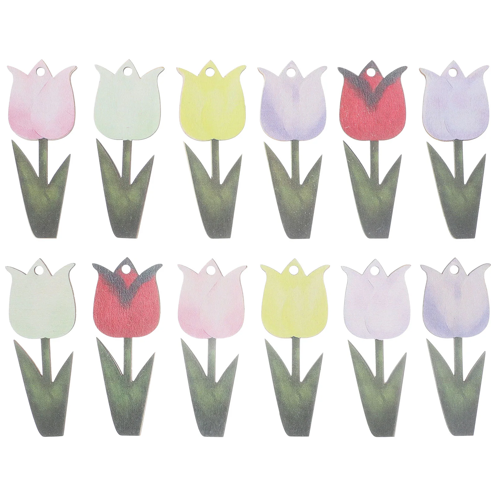 

Easter Tulip Wooden Ornaments Tree Hanging Spring Decorations Decor Wood Embellishments Ornament Flower Cutouts Decoration Chips