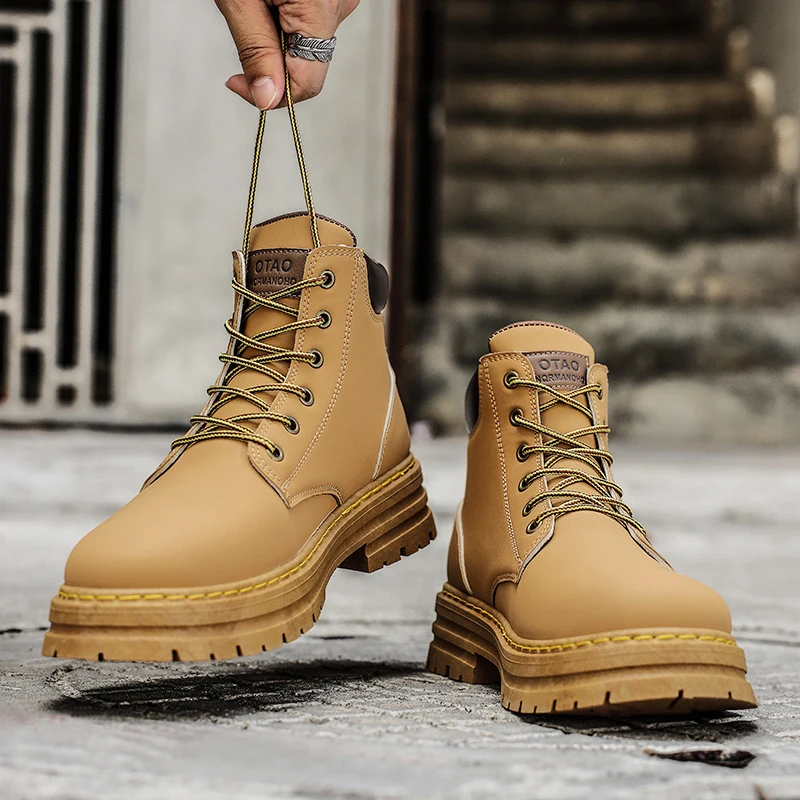 Ankle Boot Men Winter Martin Cowboy Boots Classic Motocycle Work Safety Shoes Safety Tactical Military Sport Shoe Botas Hombre