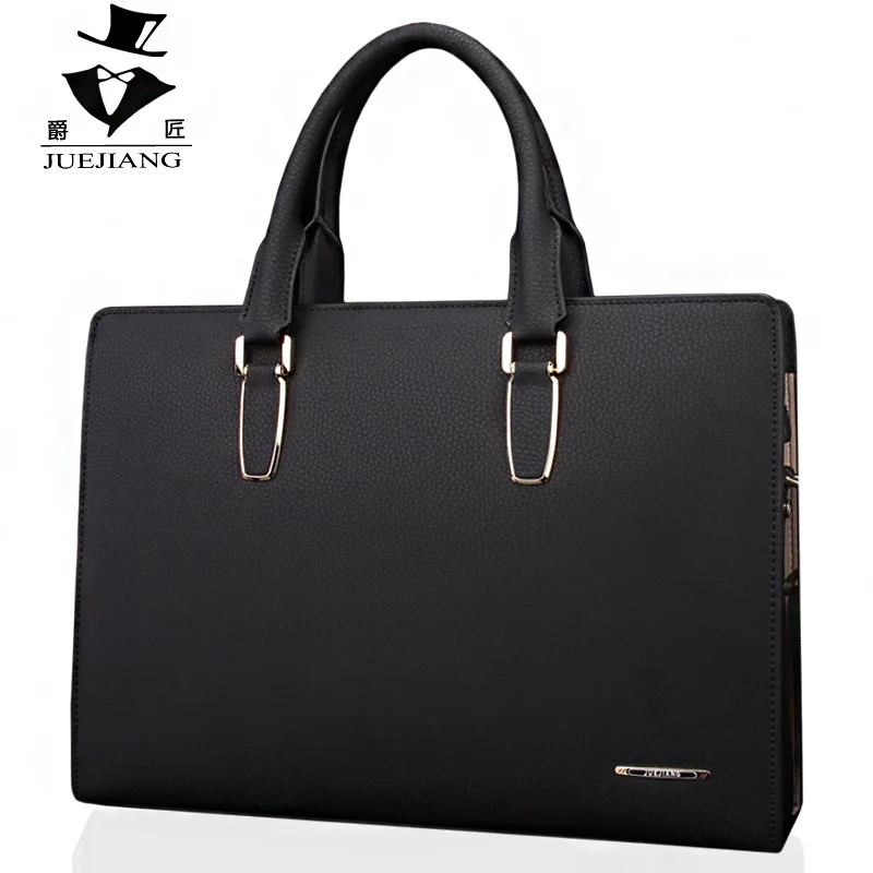 

Jiang Code Jue Lock Handbag Horizontal Shoulder Crossbody Briefcase Men's Cattle Leather Bag