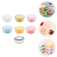 7pcs portable sauce containers mini food containers household sauce boxes mixed color