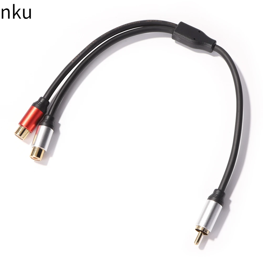 

Nku RCA Y Splitter Cable RCA 1 Male Plug To 2 Female Jack Adapter Stereo Audio Cable Cord for TV Subwoofer Amplifier Speaker