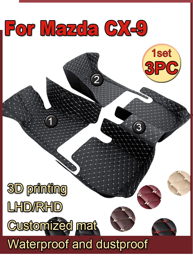 

Автомобильные коврики для Mazda CX-9 TC 2016 ~ 2022 CX9 CX 9, водонепроницаемые коврики, кожаный коврик, детали интерьера, автомобильные аксессуары 2017 2018