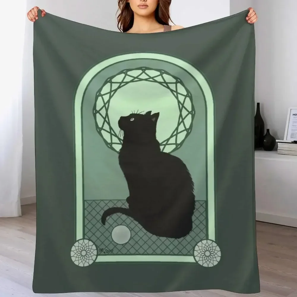 Черный кот новинка плед одеяло Мягкий клетчатый дизайнерский декоративный диван