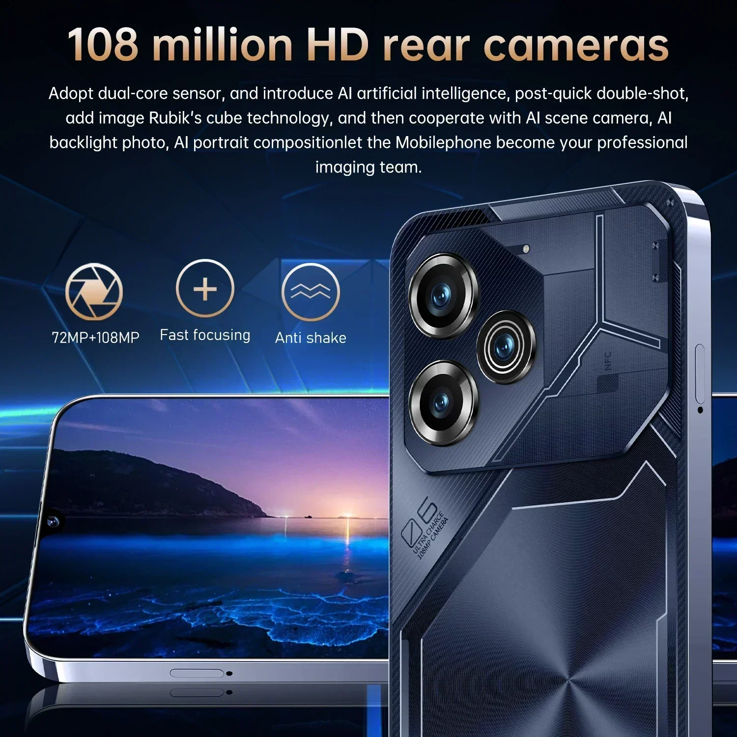 2024 Новый оригинальный флагманский смартфон Pova 6 Pro Global Edition 5G + Размер 9200 7 3 дюйма 22G