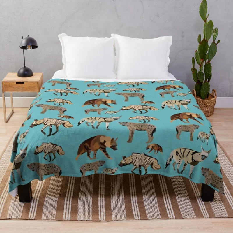 

H is for Hyena Throw Blanket Plush Blankets Double Plush Blanket