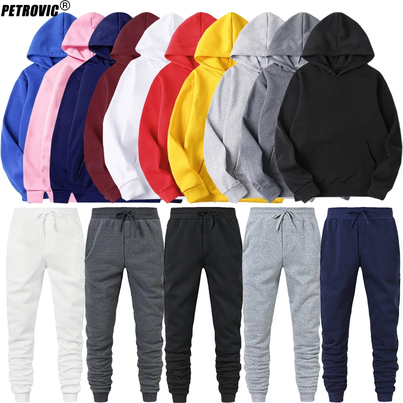 

PETROVIC Brand 2022 Spring Autumn Men's Sets Hoodies+Pants Men Sweatshirt Sweatpants Hip Hop Pullover Hoody Jogging Suits Unisex