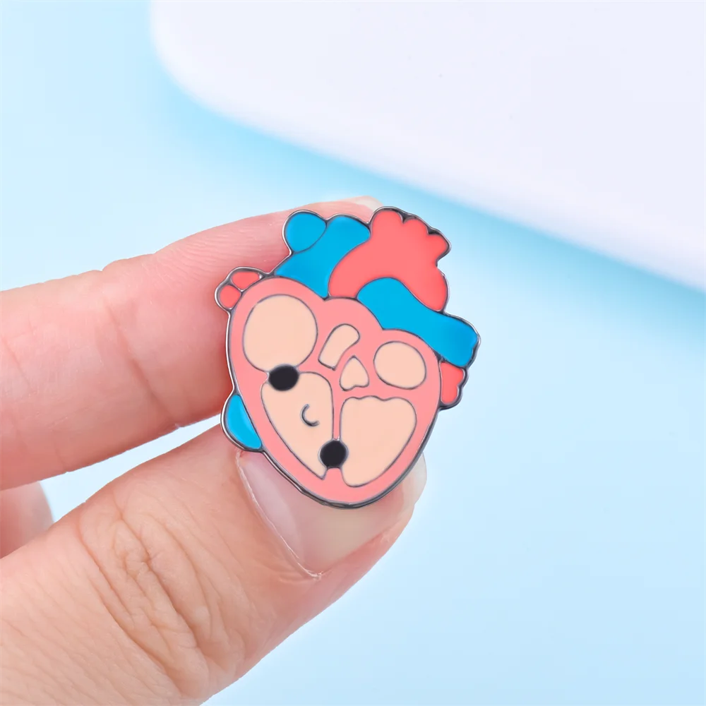 

Smile Heart Enamel Pin Medical Cardiology Fashion Cute Interesting Lapel Brooch Badge Gift for Doctor Nurse