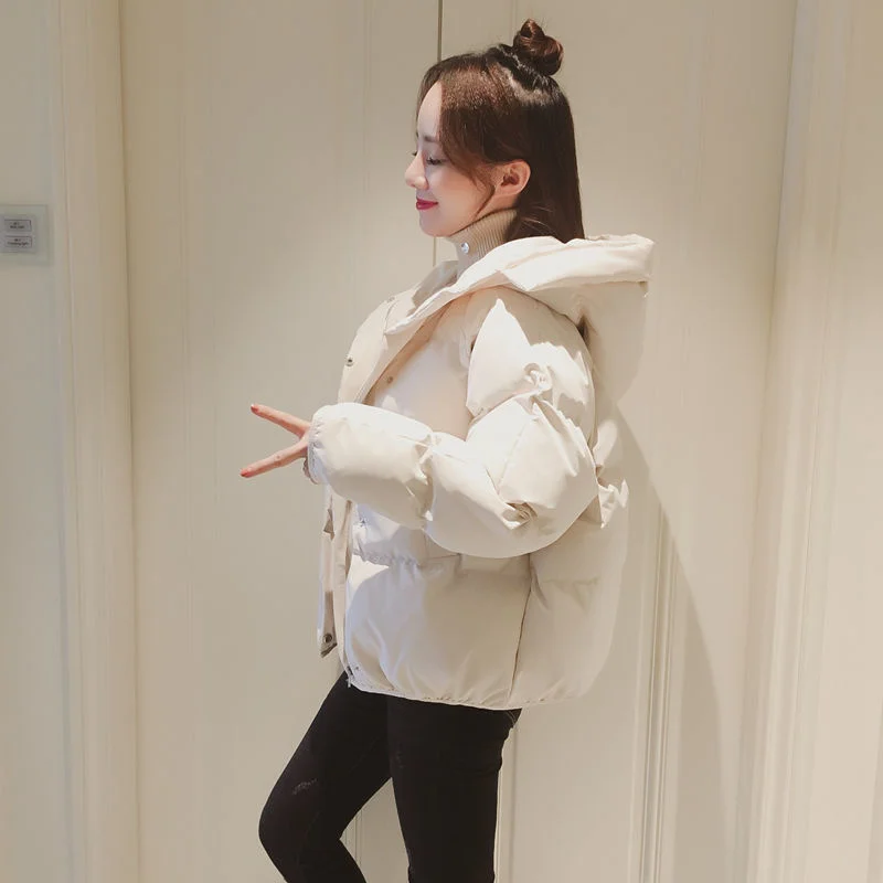 2023 Short Winter Female Coat Puffer Warm Quilted Jacket Women Loose Fashion Parka Casacos Outerwear Snow Wear Loose BF Ukraine