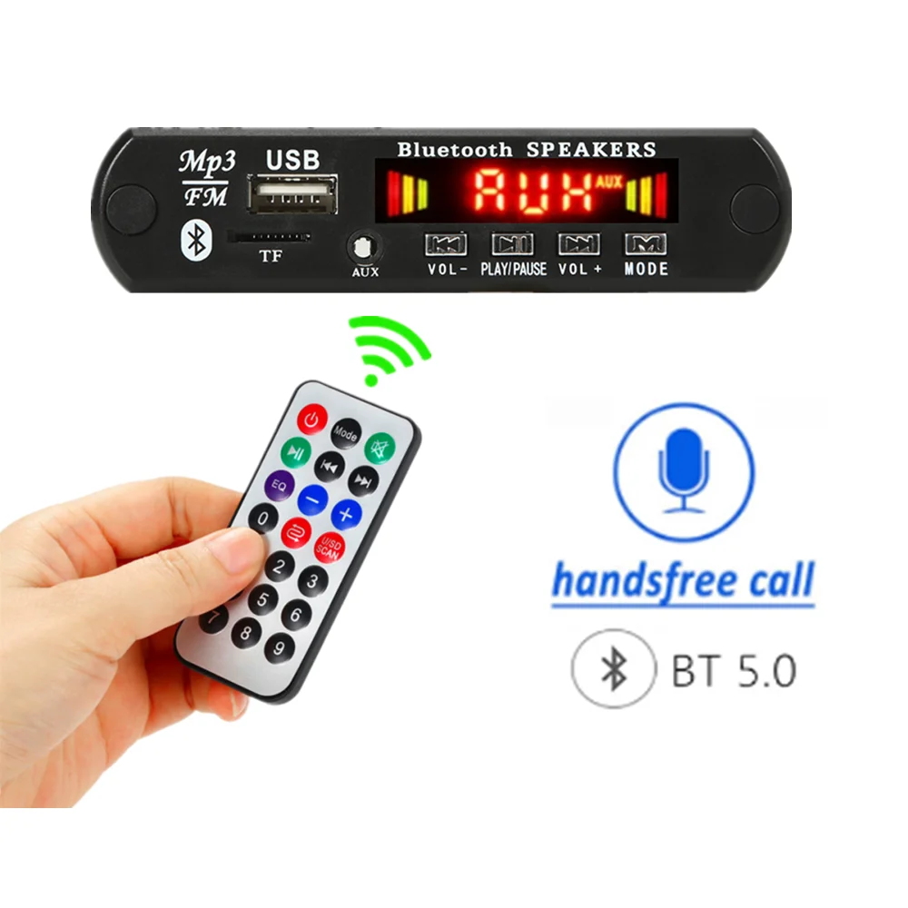 

ARuiMei color screen Bluetooth5.0 MP3 Decoding Board Module Wireless Car USB MP3 Player TF Card Slot / USB / FM / Module