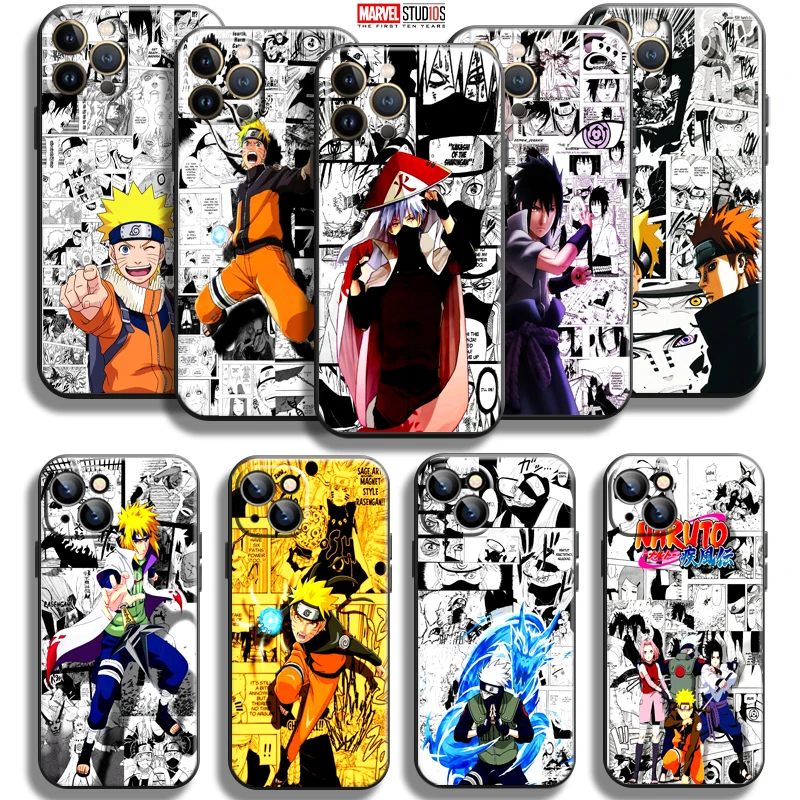 

Japan Naruto Akatsuki Comics For Apple iPhone 13 12 11 Pro Mini X XR XS Max SE 5 5s 6 6S 7 8 Plus Phone Case Liquid Silicon