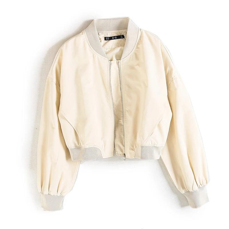 

2023 Women Baseball Jacket Basic Coat Short Bomber Jacket Y2K Casual Harajuku Sweatshirt Zipper Overcoat Female Fall Outerwear