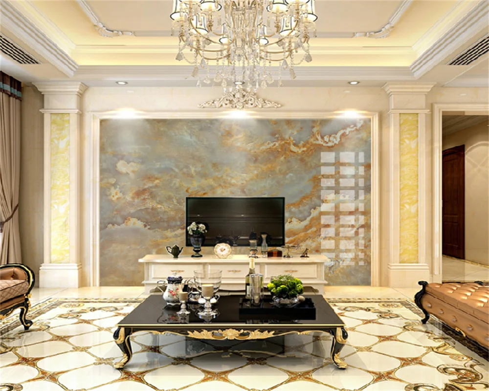 Обои 3D на заказ объемные Роскошные Настенные украшения в виде золотых листьев с