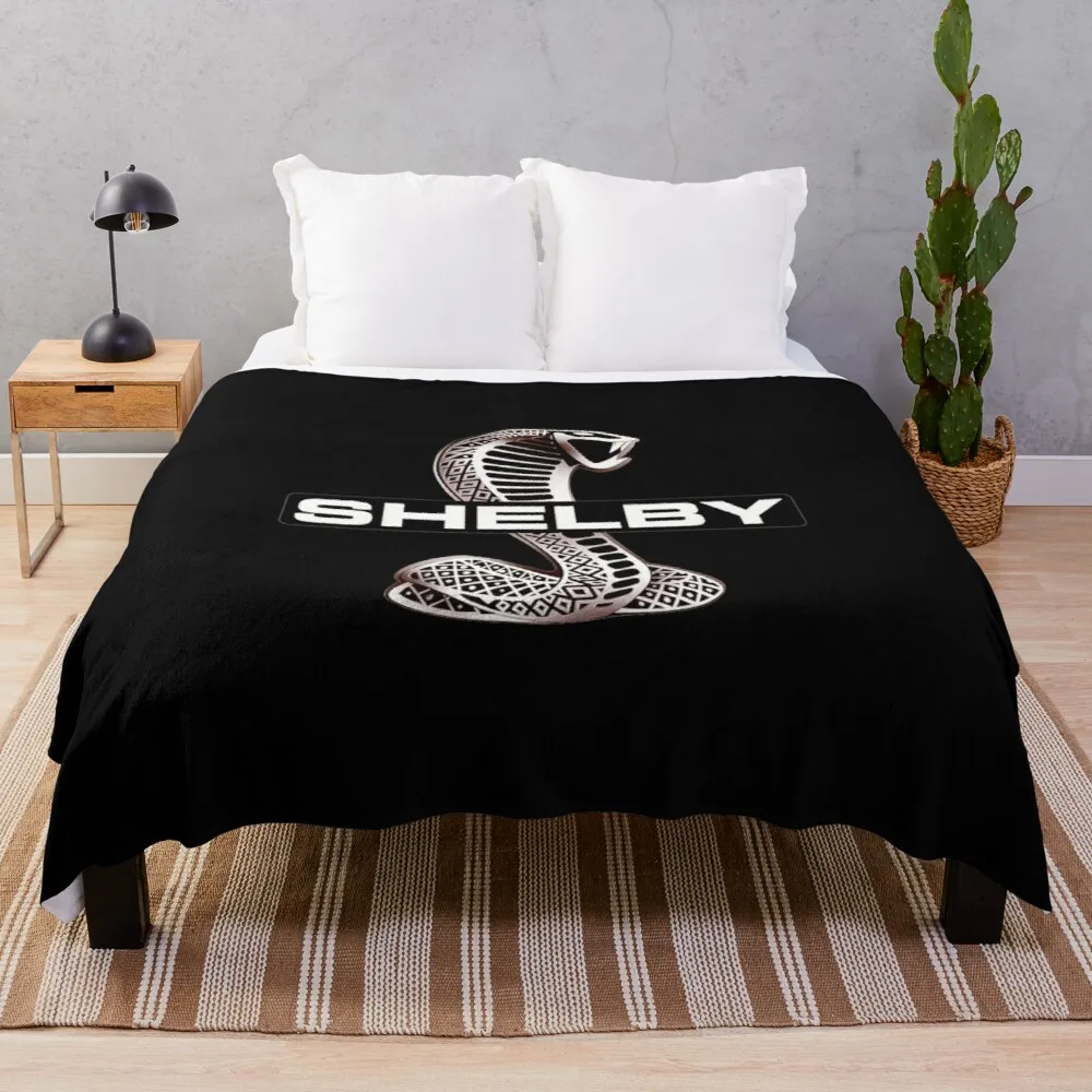 

shelby mustang cobra Gt500 logo essential Throw Blanket Blankets For Bed Knitted