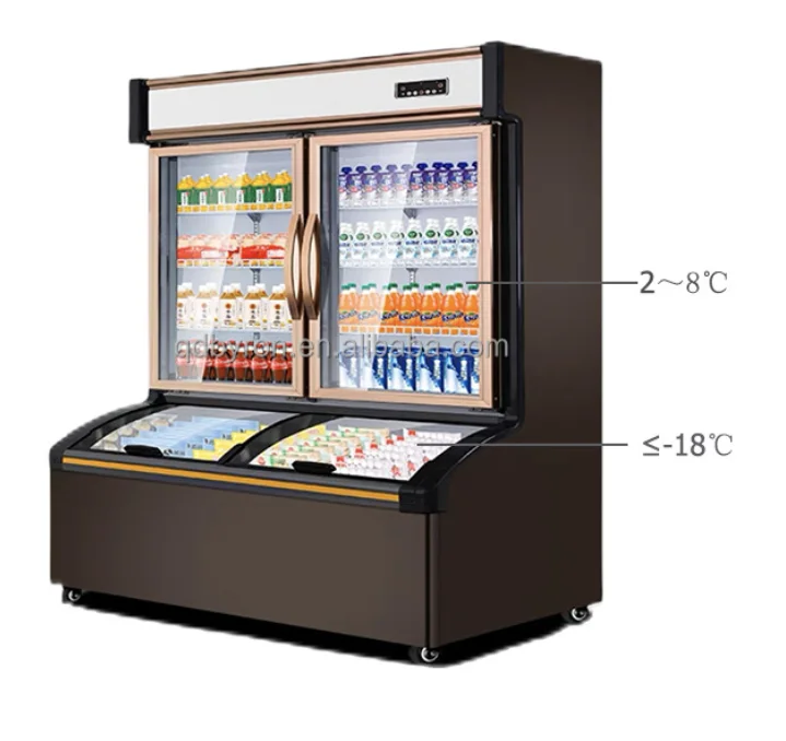 Коммерческая витрина с морозильной камерой супермаркет круглосуточный магазин