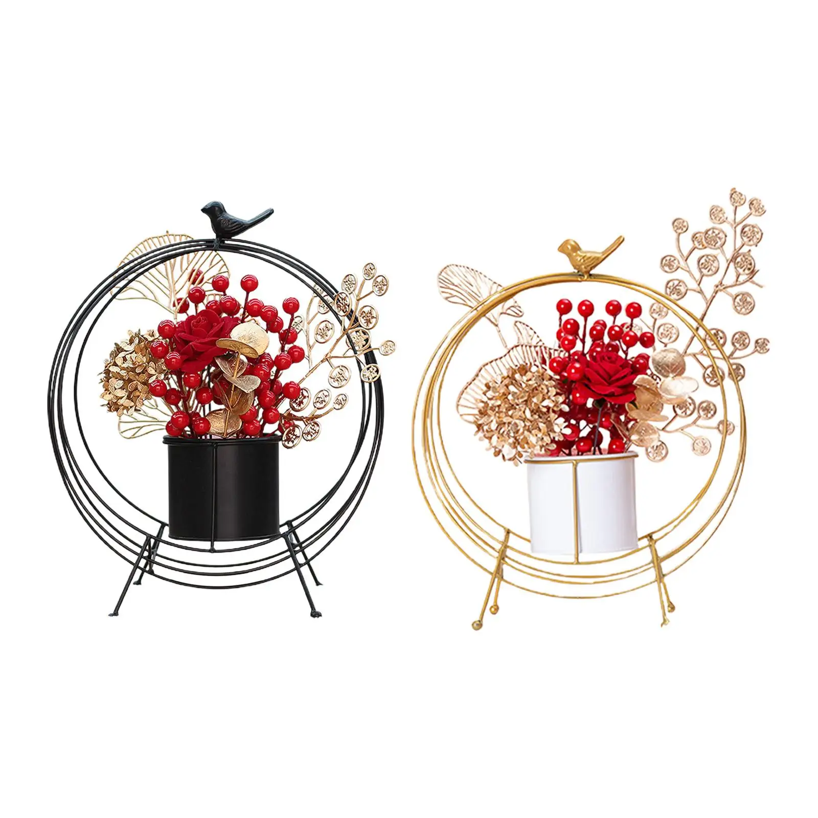 

Chinese New Year Flower Basket Red Berries Decoration for Thanksgiving