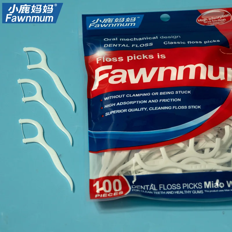 

Зубная нить Fawnmum, 100 шт., инструменты для чистки зубов, средство для ухода за зубами, чистка зубов между зубами, зубочистки, межзубные палочки